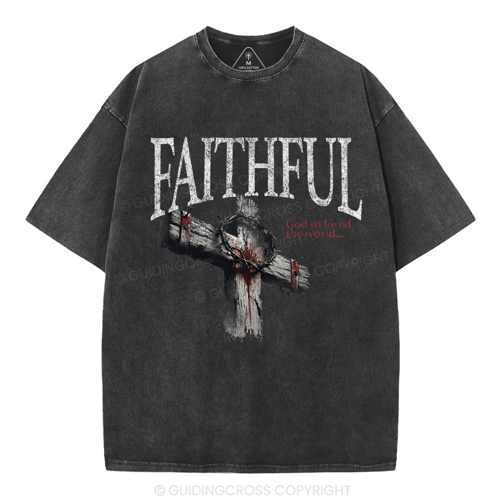 Faithful Christian Washed T-Shirt
