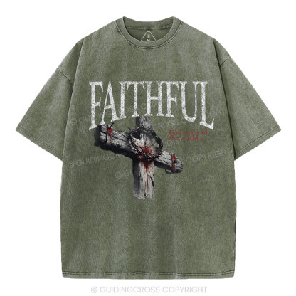 Faithful Christian Washed T-Shirt