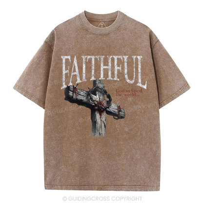 Faithful Christian Washed T-Shirt