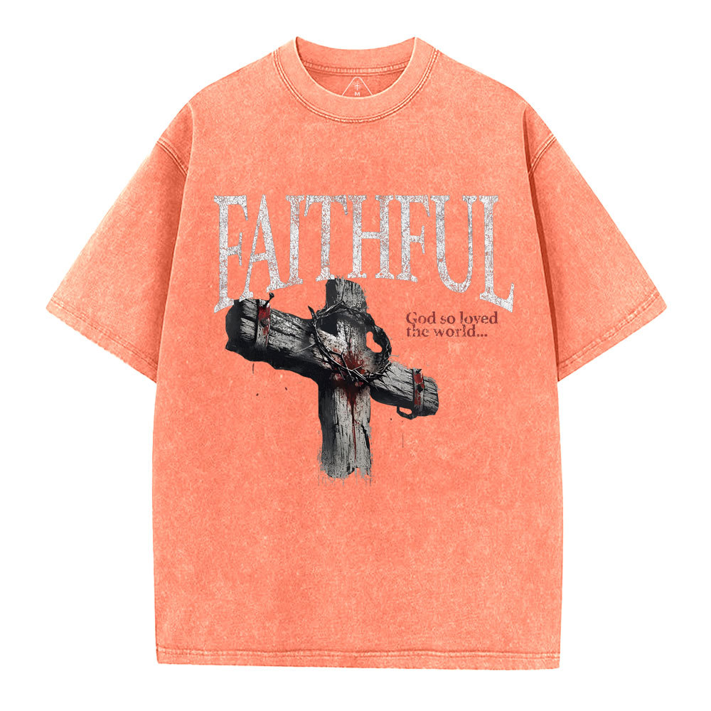 Faithful Christian Washed T-Shirt