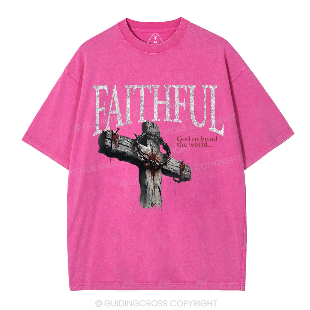 Faithful Christian Washed T-Shirt