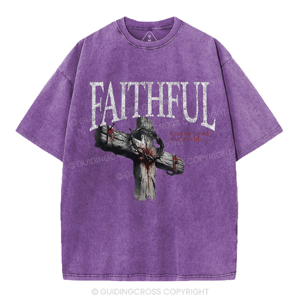 Faithful Christian Washed T-Shirt