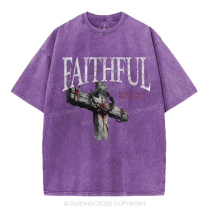 Faithful Christian Washed T-Shirt
