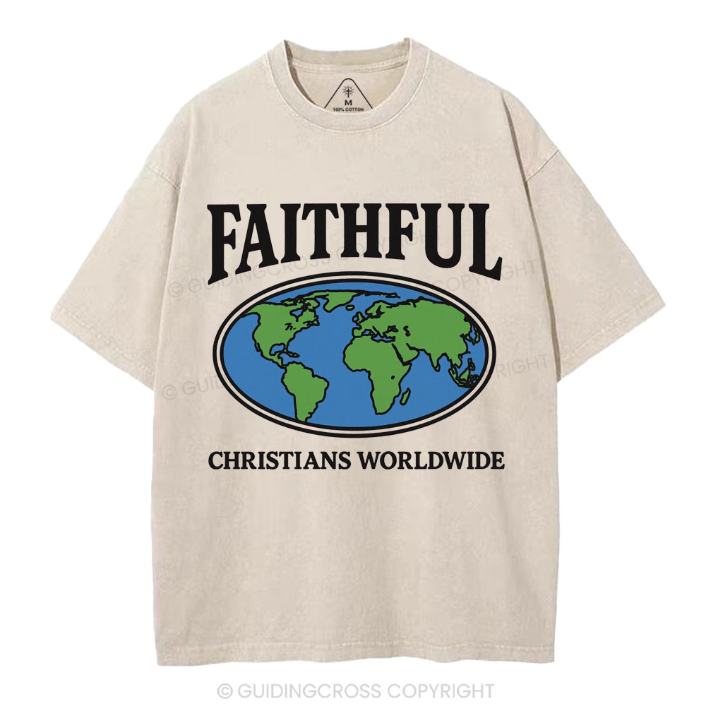 Faithful Christians Worldwide Christian Washed T-Shirt