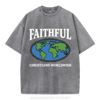 Faithful Christians Worldwide Christian Washed T-Shirt