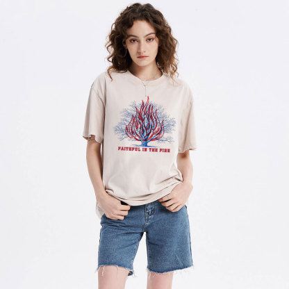 Faithful In The Fire Christian Washed T-Shirt