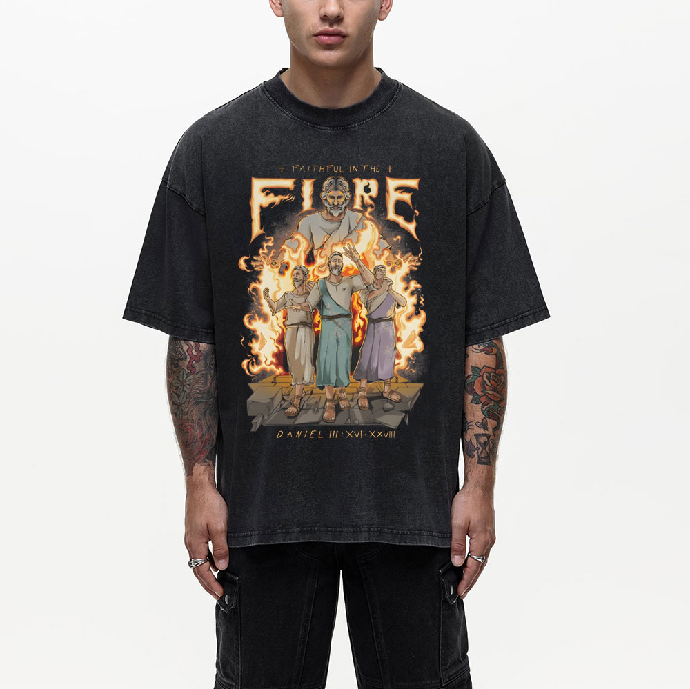 Faithful In The Fire Christian Washed T-Shirt
