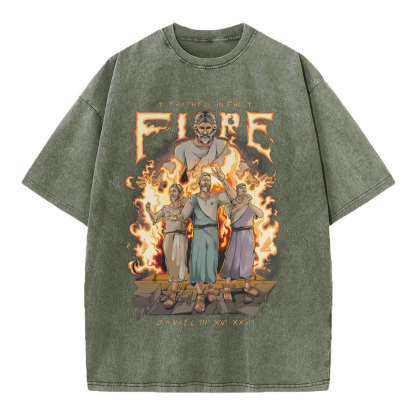 Faithful In The Fire Christian Washed T-Shirt