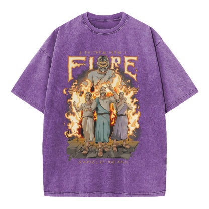 Faithful In The Fire Christian Washed T-Shirt