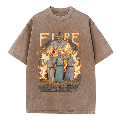 Faithful In The Fire Christian Washed T-Shirt