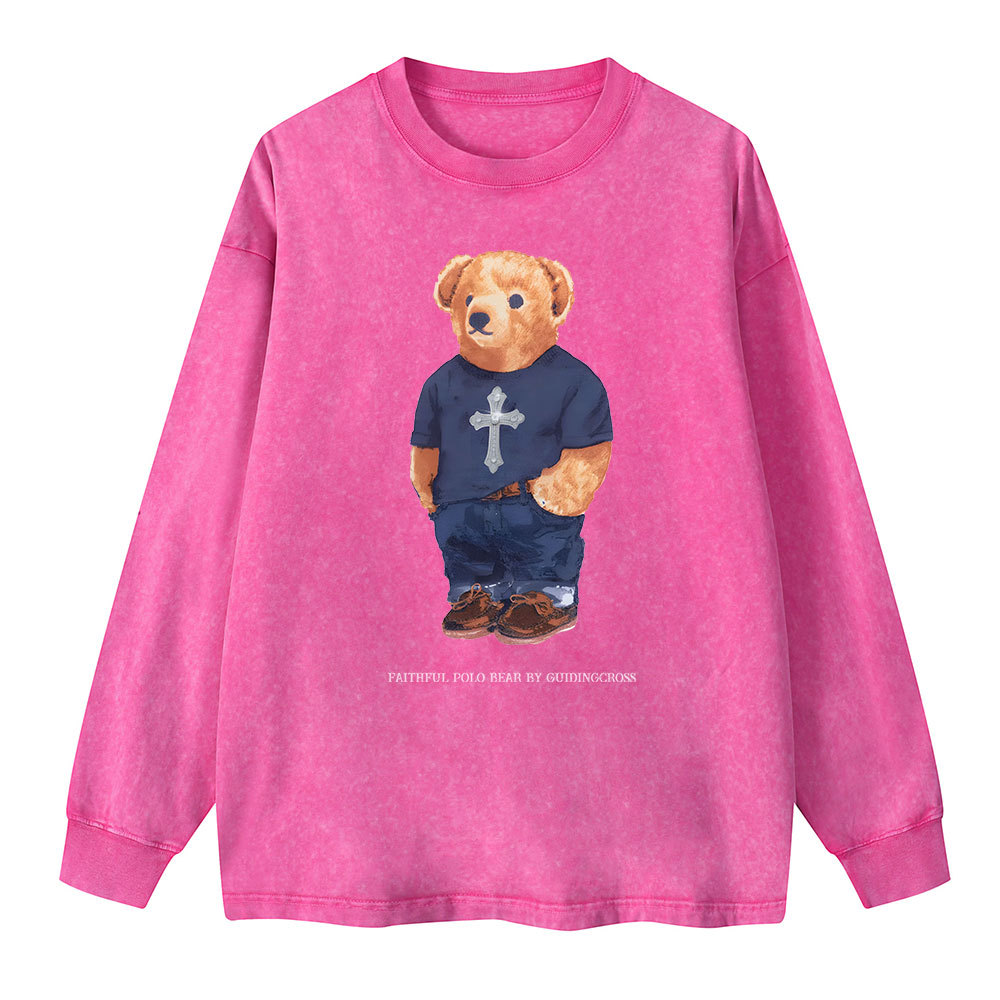 Sample Washed Long Sleeve T-Shirt Sale - GuidingCross