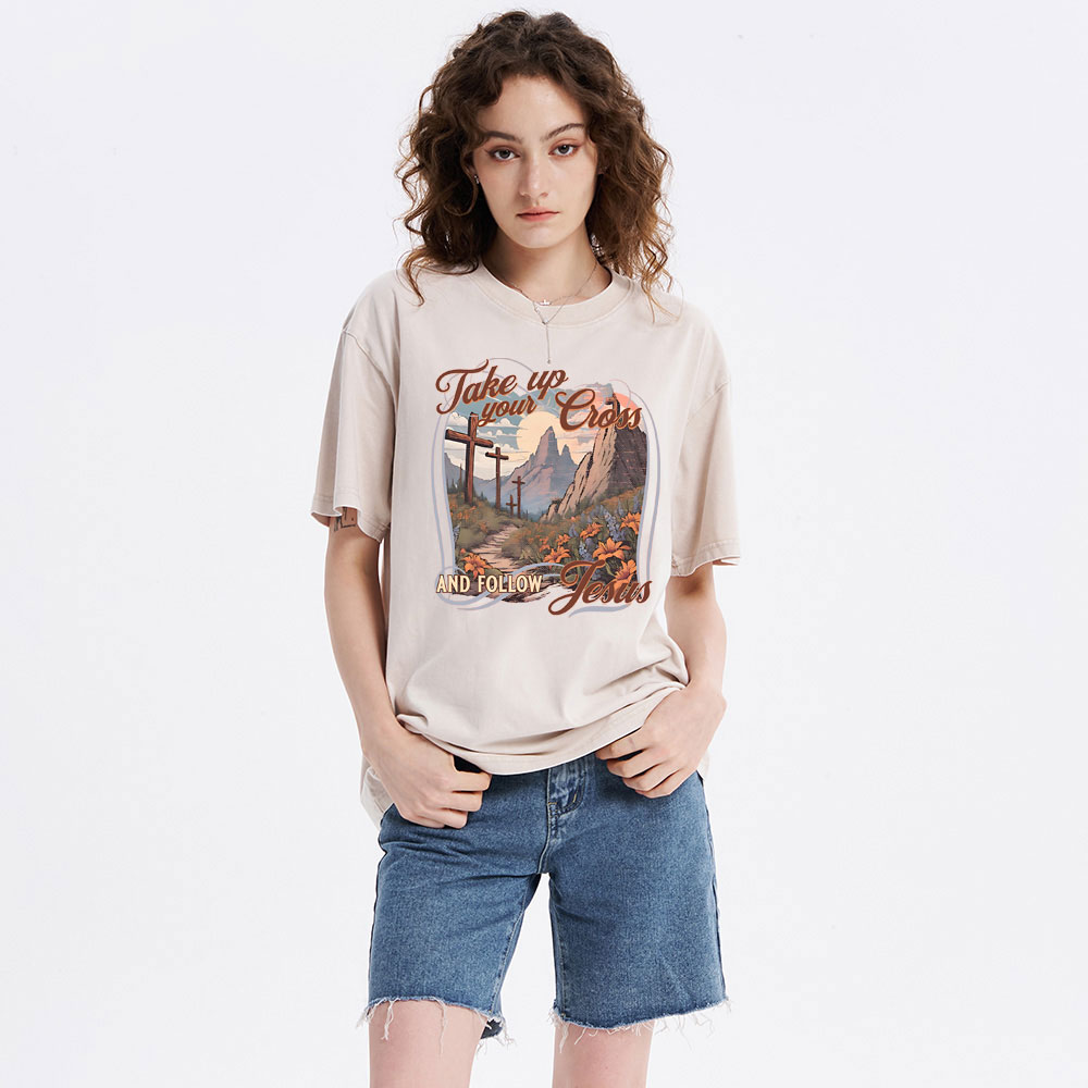 Fake Up Your Cross Christian Washed T-Shirt