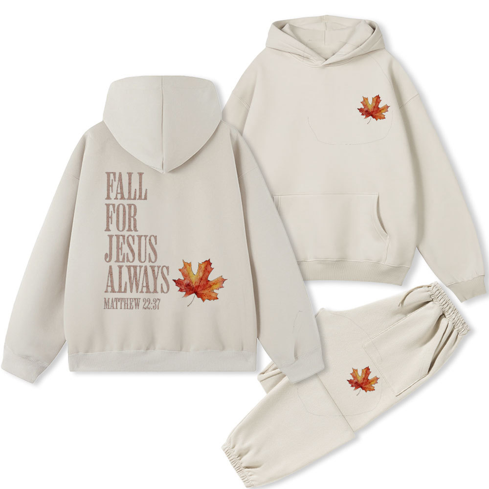 Fall For Jesus Always Christian Fleece Hoodie Set