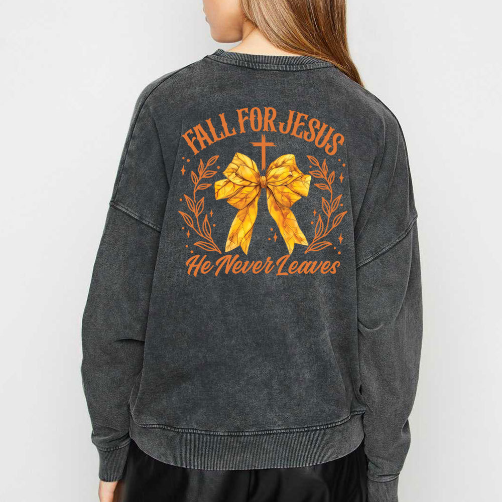 Fall For Jesus Christian Washed Sweatshirt