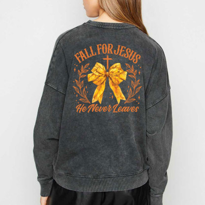 Fall For Jesus Christian Washed Sweatshirt