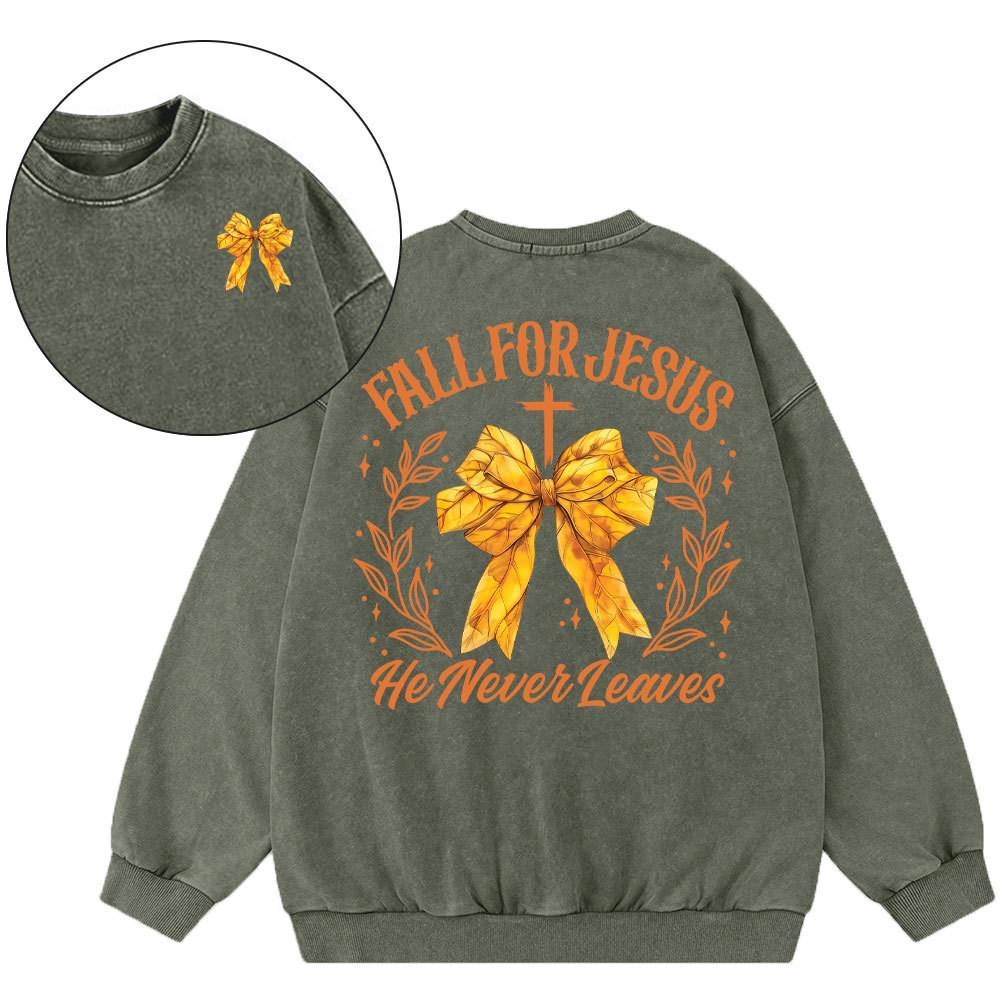 Fall For Jesus Christian Washed Sweatshirt