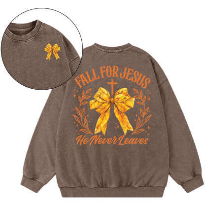 Fall For Jesus Christian Washed Sweatshirt