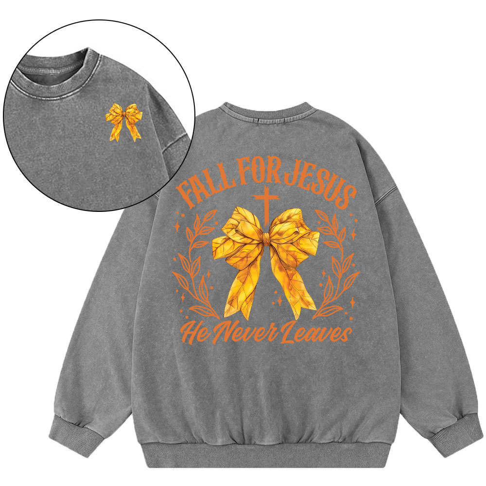 Fall For Jesus Christian Washed Sweatshirt