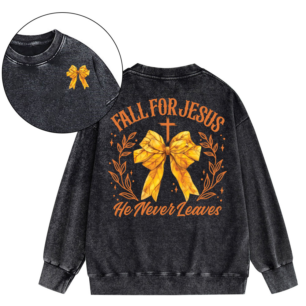Fall For Jesus Christian Washed Sweatshirt