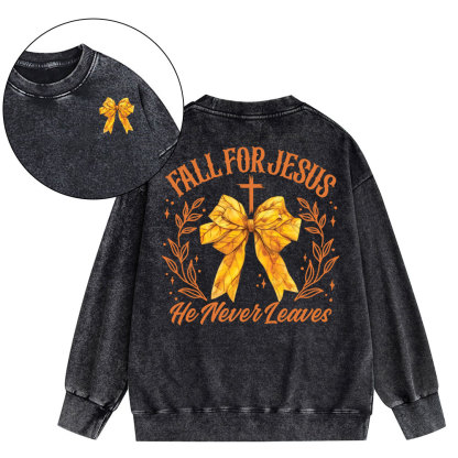 Fall For Jesus Christian Washed Sweatshirt
