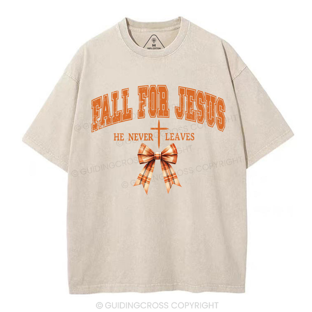 Fall For Jesus Christian Washed T-Shirt