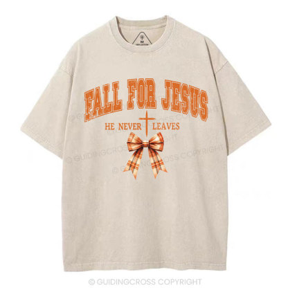 Fall For Jesus Christian Washed T-Shirt