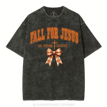 Fall For Jesus Christian Washed T-Shirt