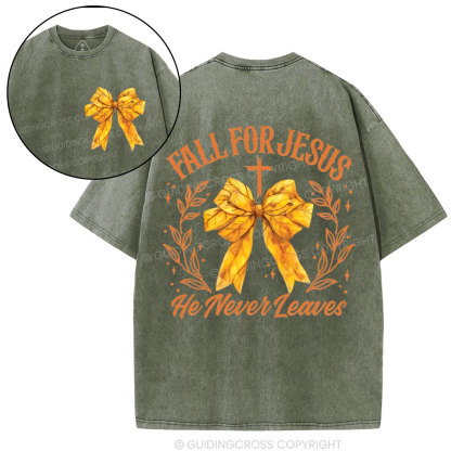 Fall For Jesus Christian Washed T-Shirt