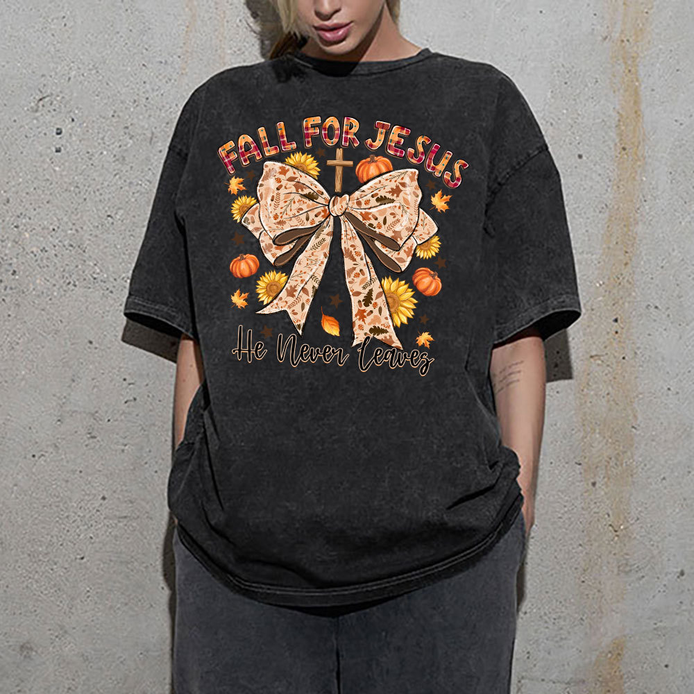Fall For Jesus Christian Washed T-Shirt