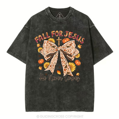 Fall For Jesus Christian Washed T-Shirt