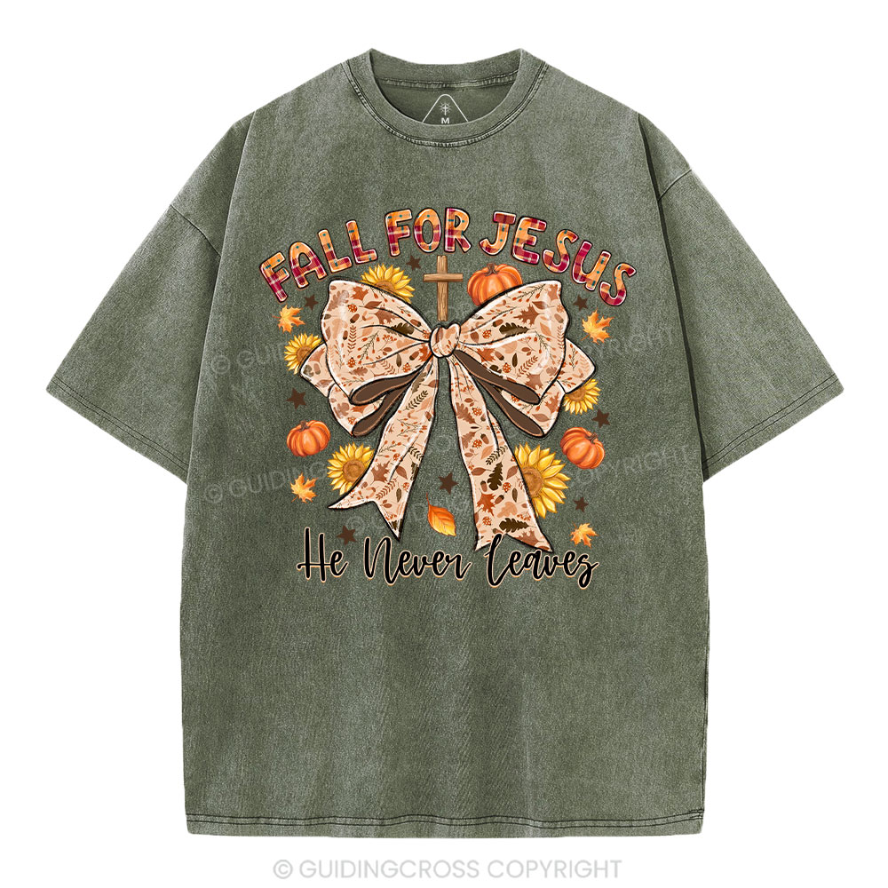 Fall For Jesus Christian Washed T-Shirt