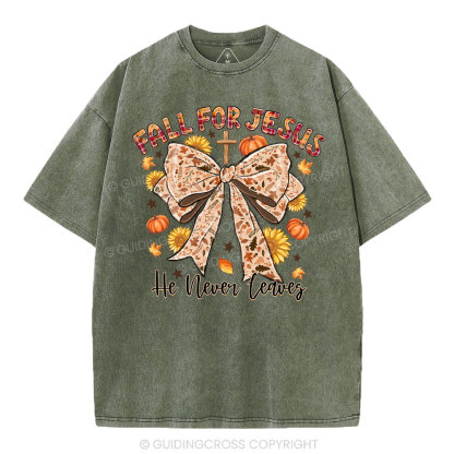 Fall For Jesus Christian Washed T-Shirt