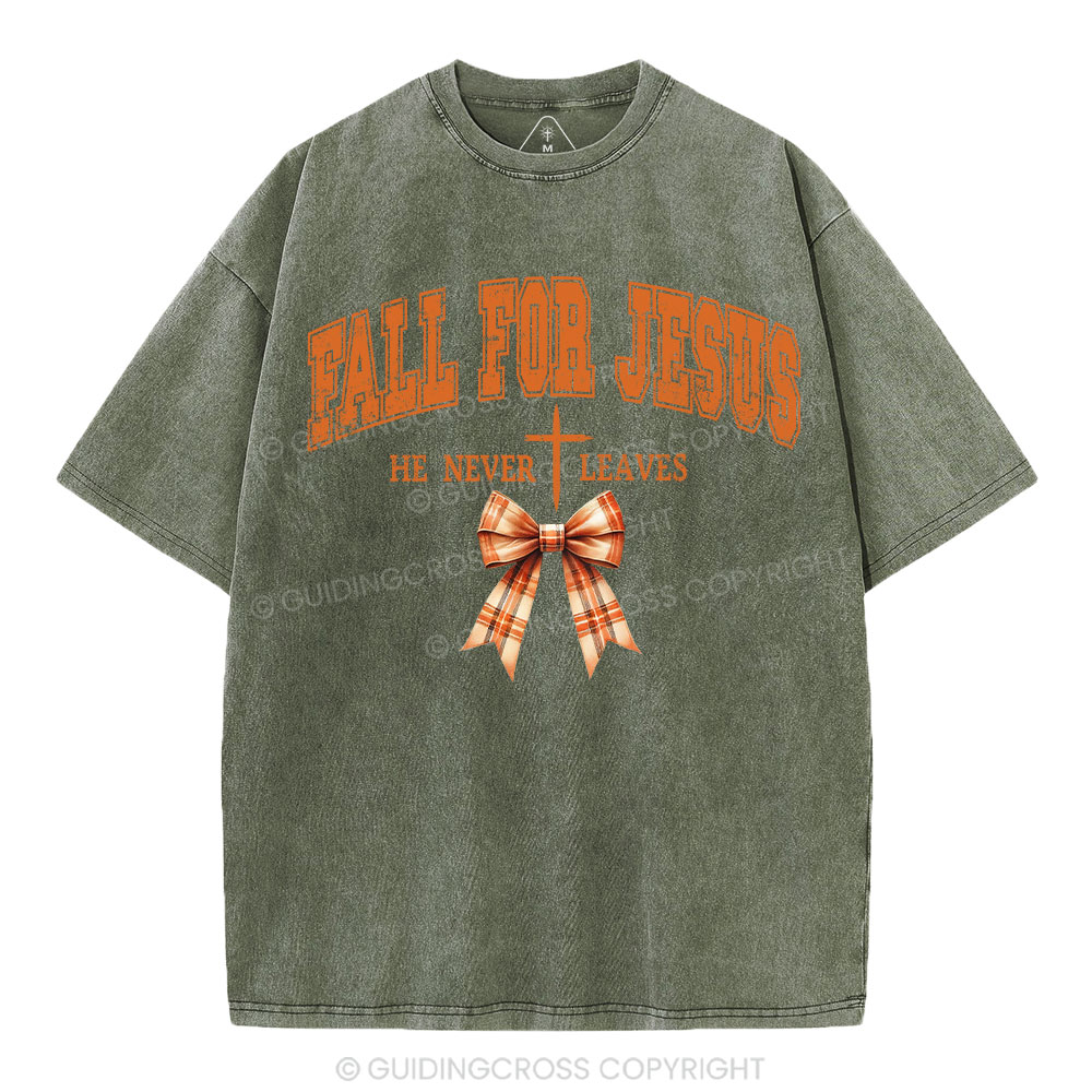 Fall For Jesus Christian Washed T-Shirt