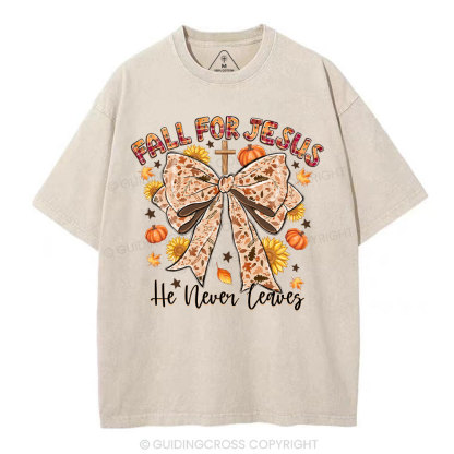 Fall For Jesus Christian Washed T-Shirt