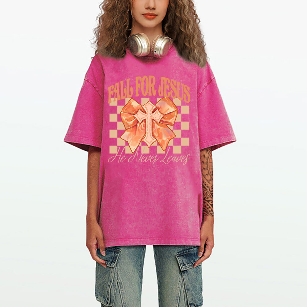 Fall For Jesus Christian Washed T-Shirt