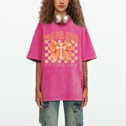 Fall For Jesus Christian Washed T-Shirt
