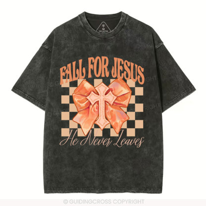 Fall For Jesus Christian Washed T-Shirt