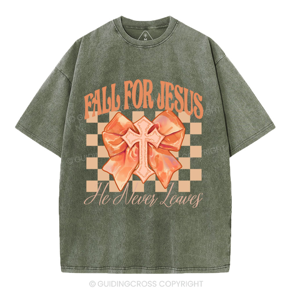 Fall For Jesus Christian Washed T-Shirt