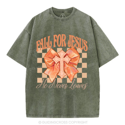 Fall For Jesus Christian Washed T-Shirt