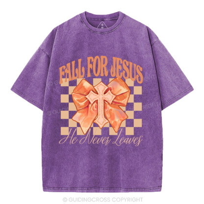Fall For Jesus Christian Washed T-Shirt