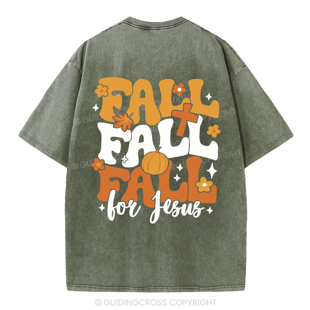 Fall For Jesus Christian Washed T-Shirt