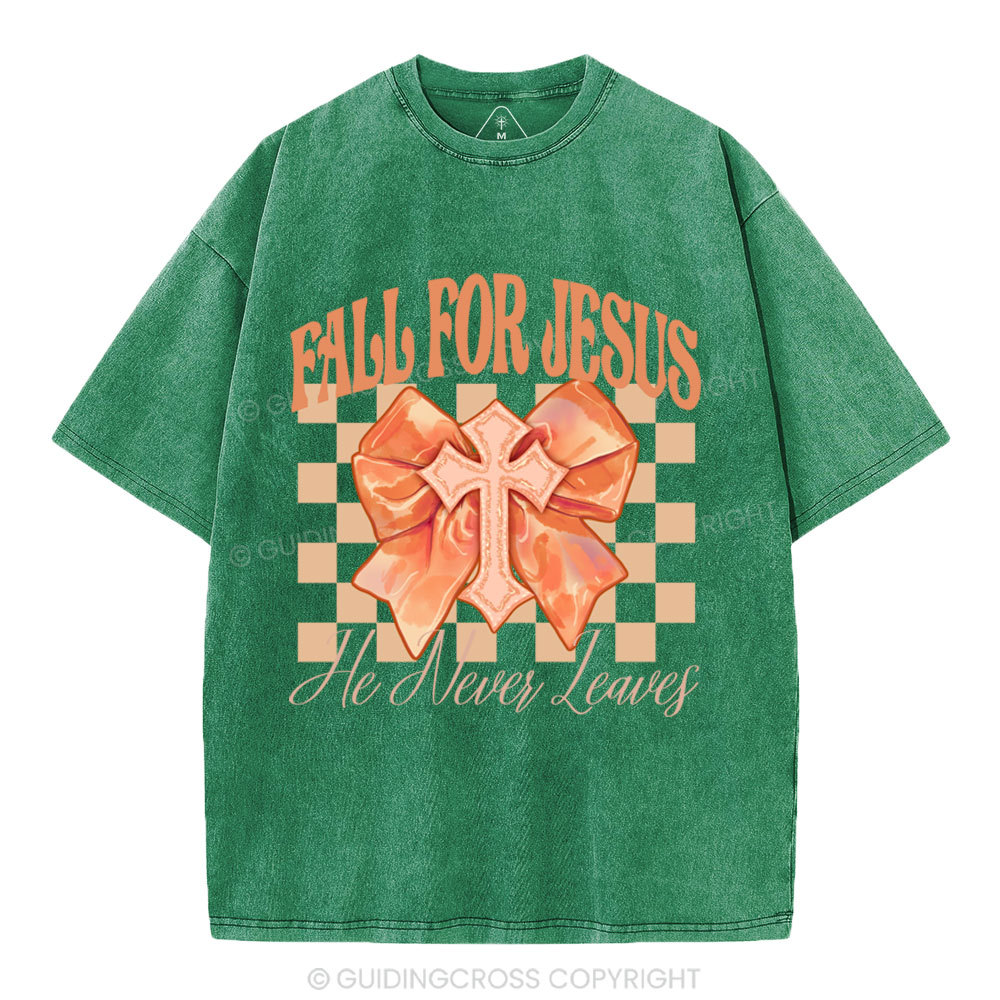 Fall For Jesus Christian Washed T-Shirt