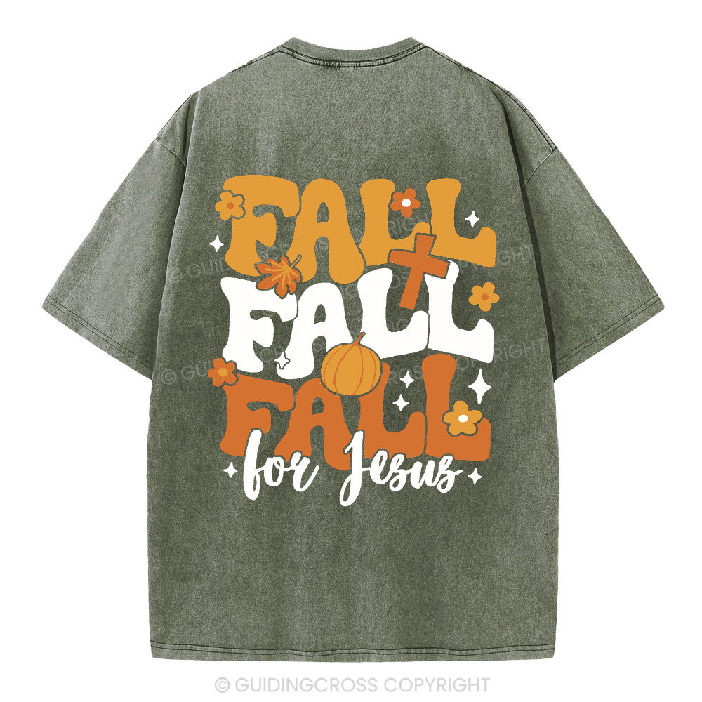 Fall For Jesus Christian Washed T-Shirt