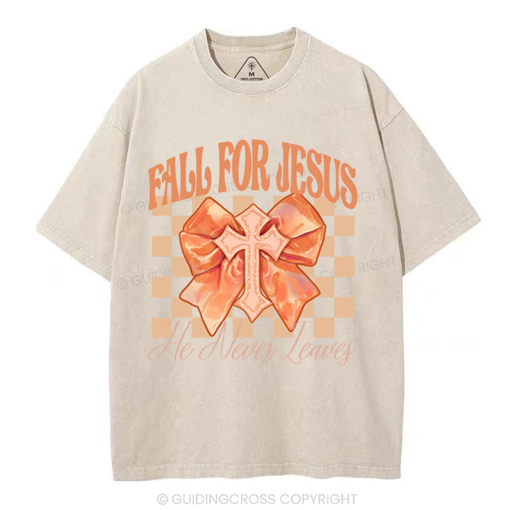 Fall For Jesus Christian Washed T-Shirt