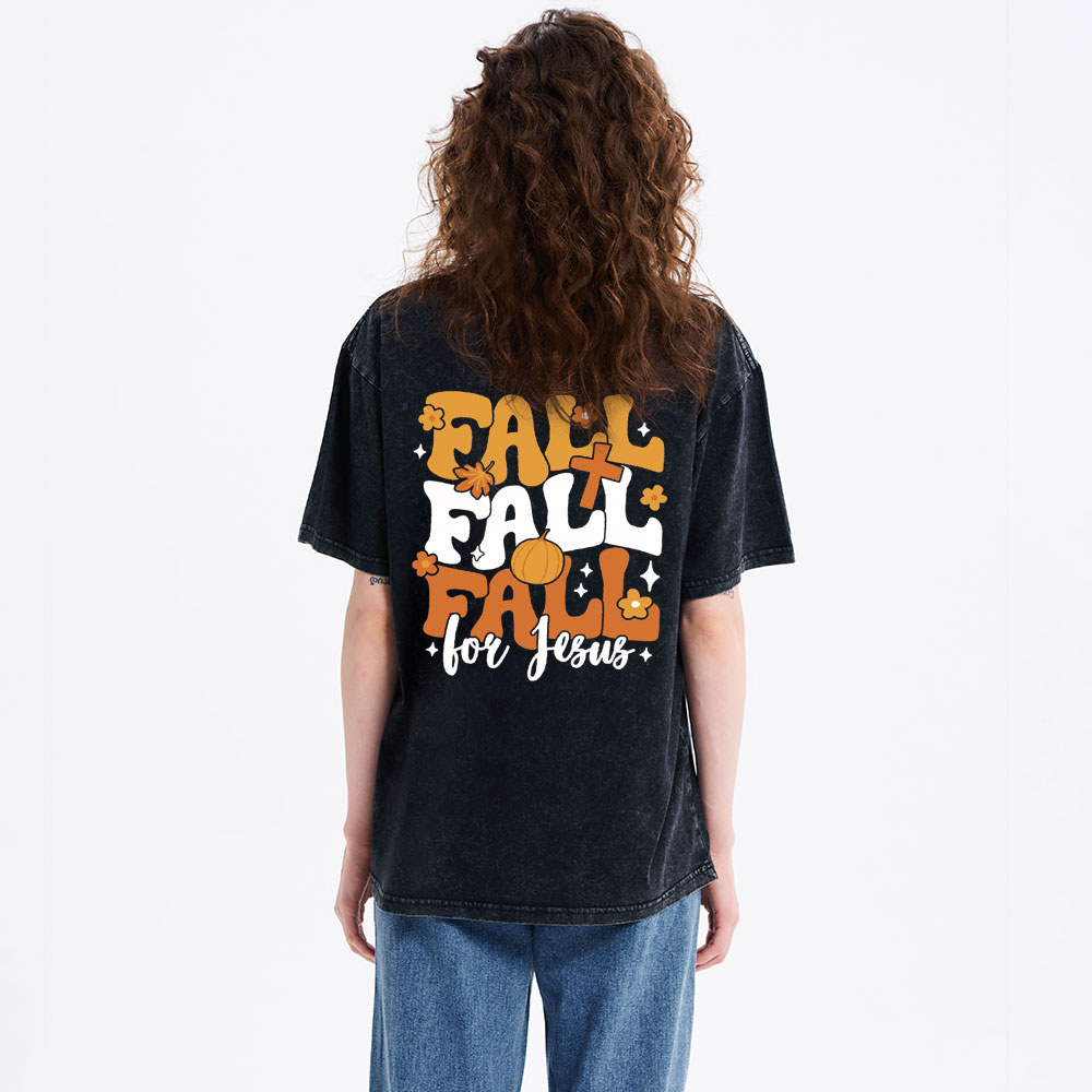 Fall For Jesus Christian Washed T-Shirt