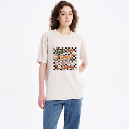 Fall For Jesus He Never Leaves Christian Washed T-Shirt