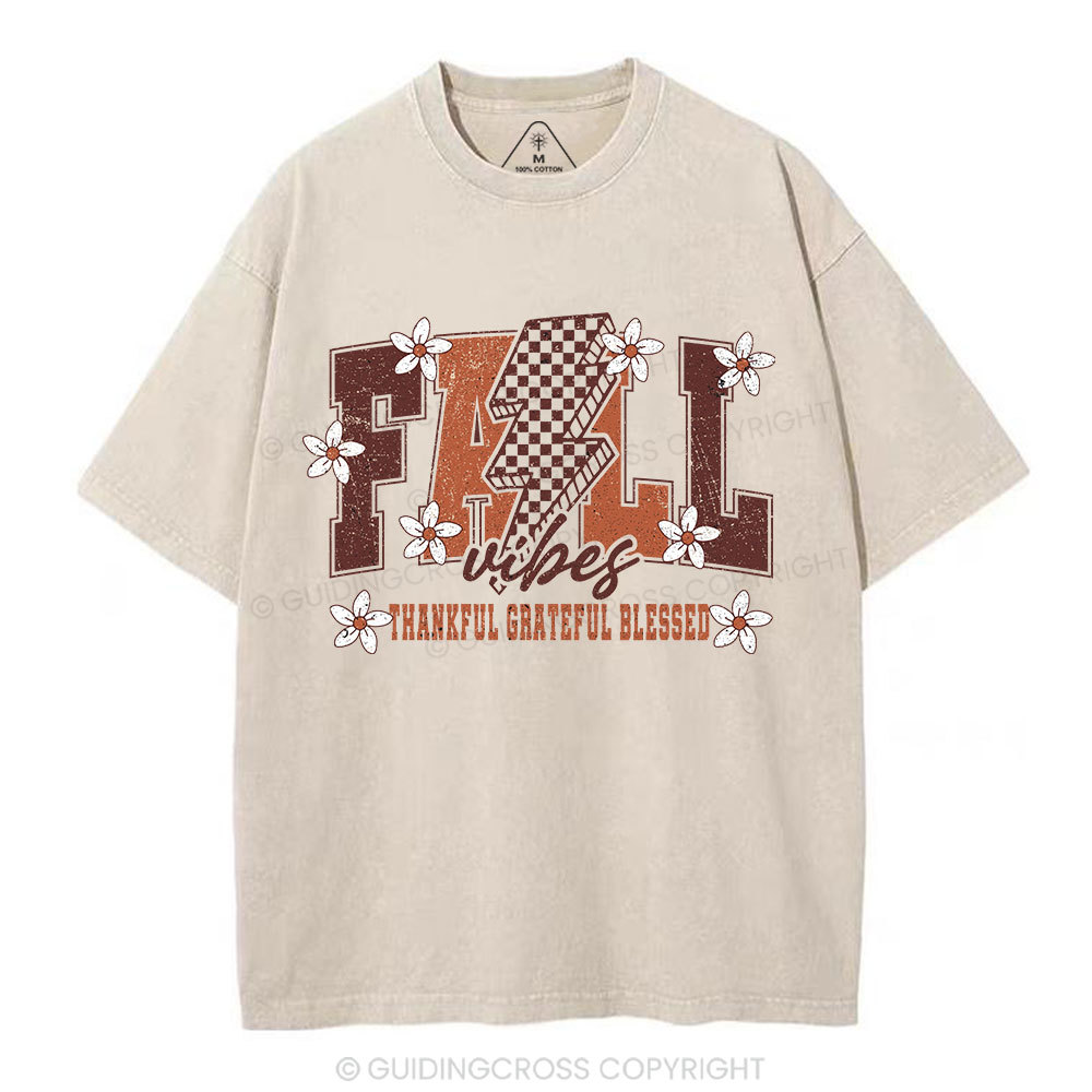 Fall Vibes Christian Washed T-Shirt