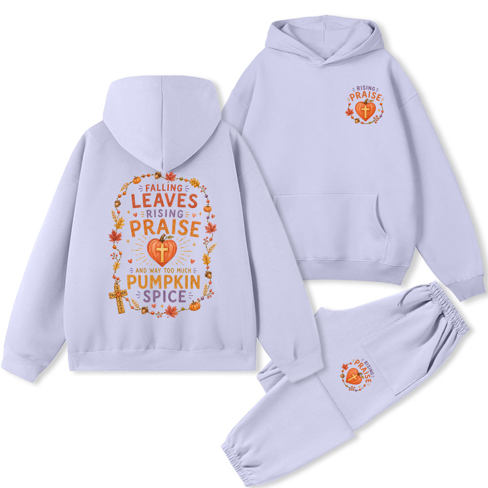 Falling Leave Rising Praise Christian Premium Fleece Hoodie Set