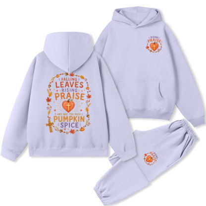 Falling Leave Rising Praise Christian Premium Fleece Hoodie Set