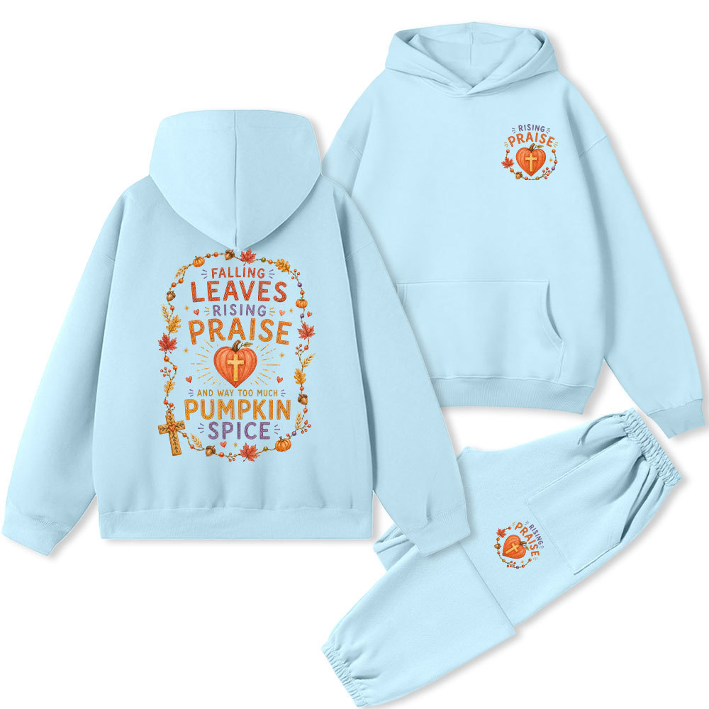Falling Leave Rising Praise Christian Premium Fleece Hoodie Set